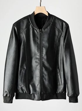 超值性价比~光滑细腻休闲百搭棒球领加绒皮夹克外套男3622-AB1901