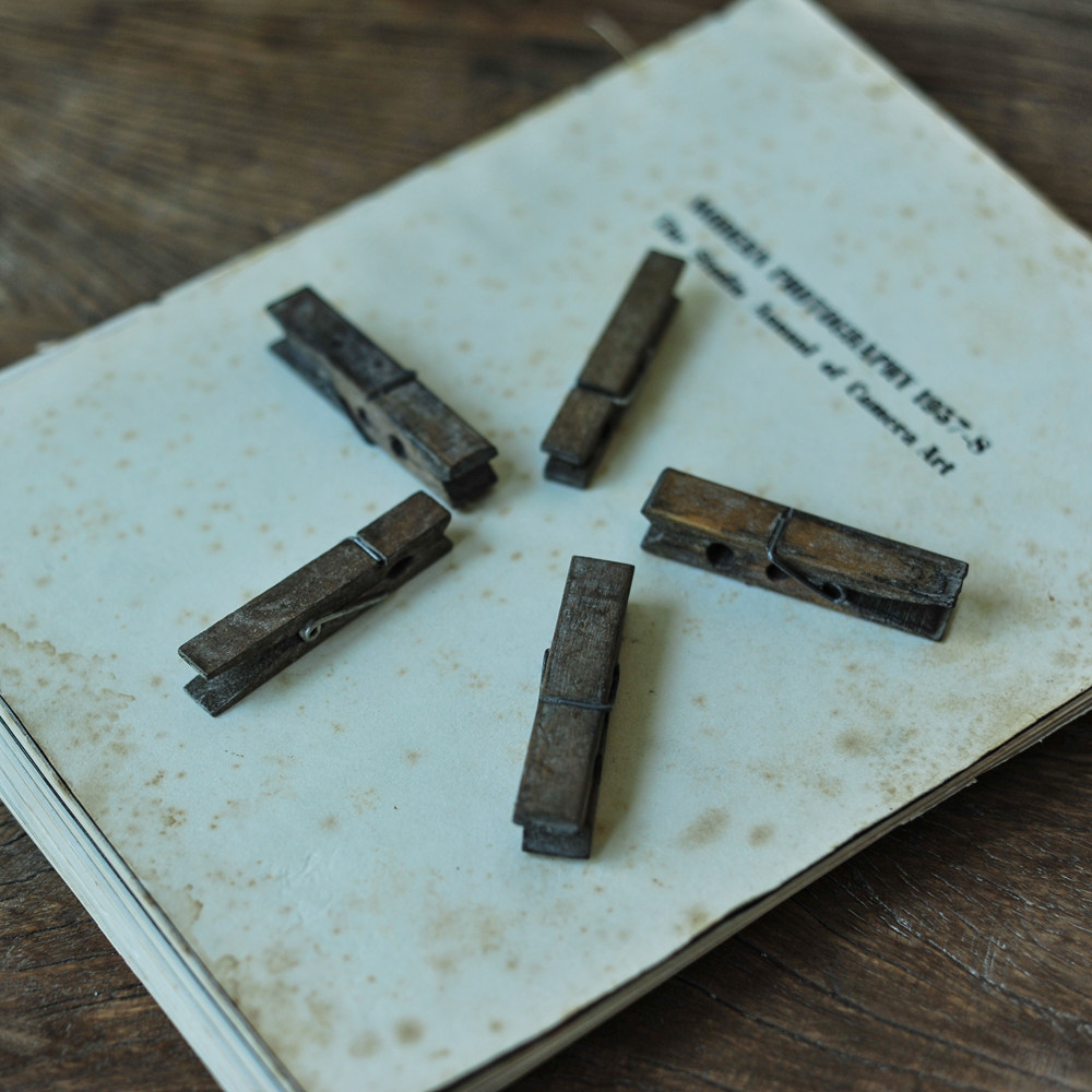 【清仓】做旧木夹子 干花相片名信片夹 zakka杂货实木夹子