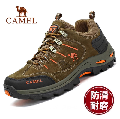秋冬骆驼户外登山鞋男真皮防滑防水耐磨徒步鞋女士休闲运动旅游鞋