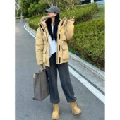 冬季 反季 外套 派克羽绒服女中长款 可拆卸帽加厚情侣款 清仓特价 工装