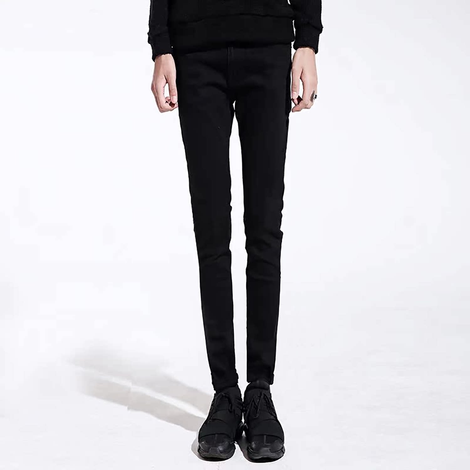 春夏男士黑色高弹力紧身牛仔裤男休闲潮流韩版高街修身小脚铅笔裤