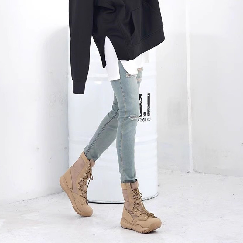 高品质权志龙同款破洞修身牛仔裤