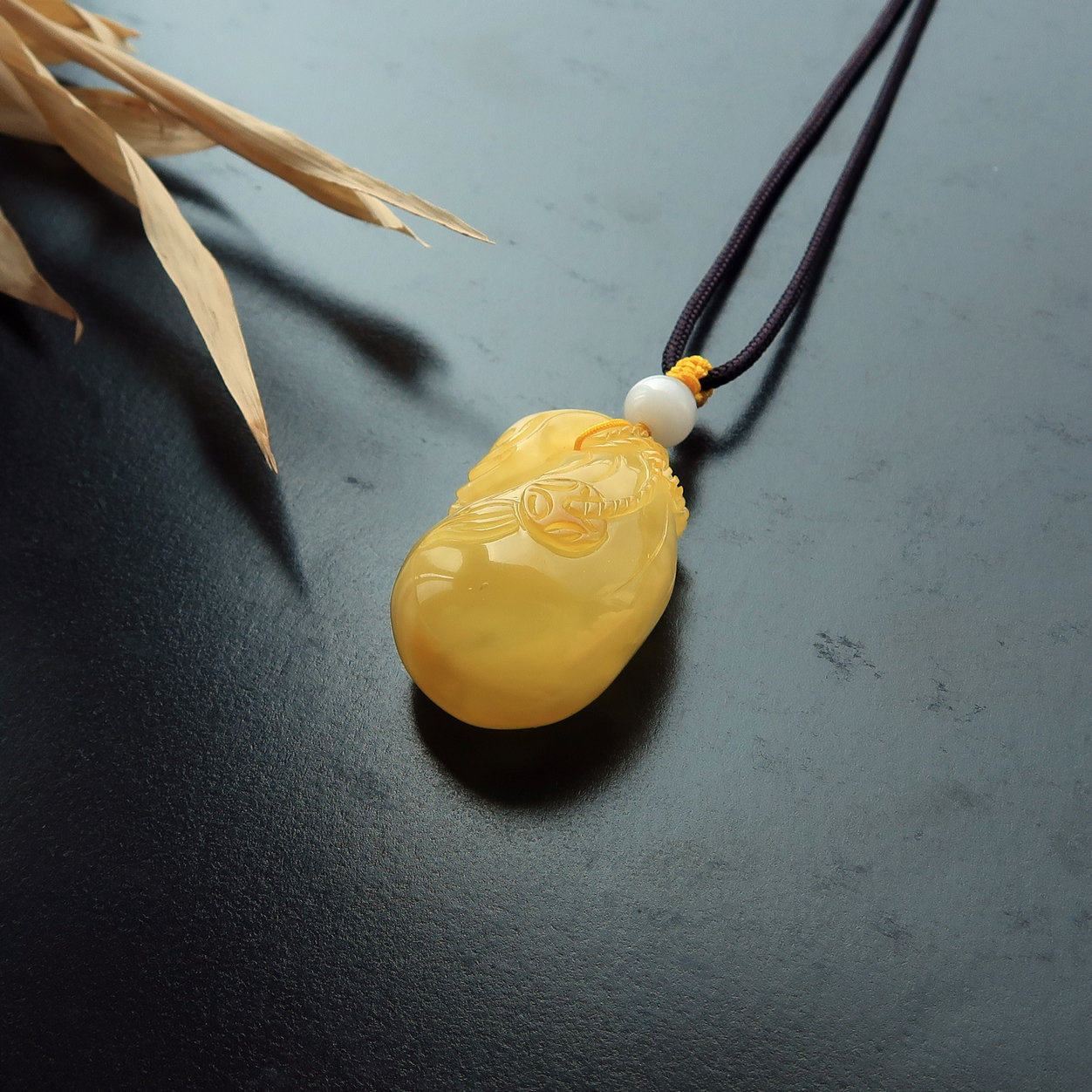 {诗呓}隆和斋藏天然蜜蜡吊坠原石琥珀挂件鸡油黄男女款挂坠正品货