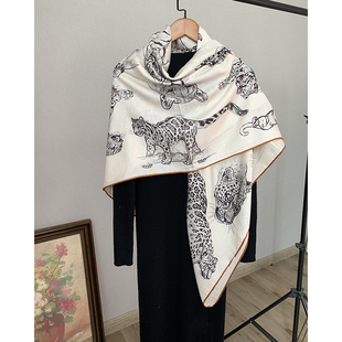 达莱的画室！素描之美 超柔软丝绒真丝羊毛羊绒140大方巾空调披肩