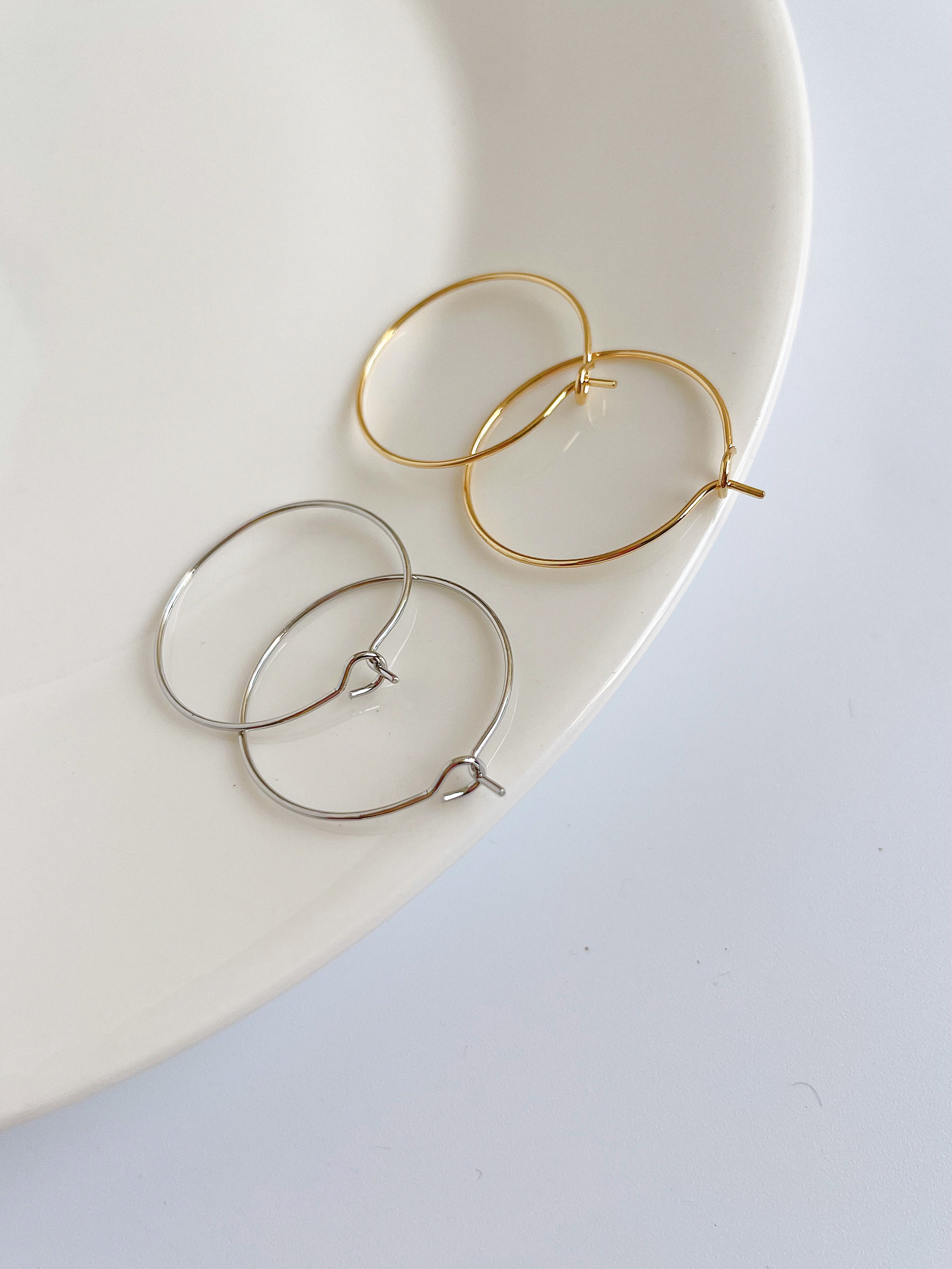 14k包金耳圈耳环包成品配件白金保色手工diy耳饰饰品材料零件