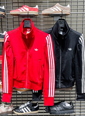 阿迪达斯三叶草女2026春季休闲漏斗领运动夹克外套 KS1362 KS1363
