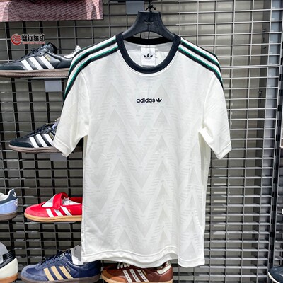 阿迪达斯三叶草男子2026夏新款王鹤棣同款提花休闲短袖T恤 KE2139
