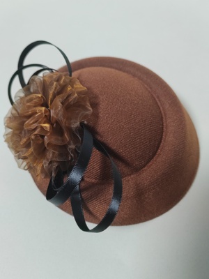 外贸出英国单棕色花女神气质凯特王妃最爱Fascinator发饰半帽头花