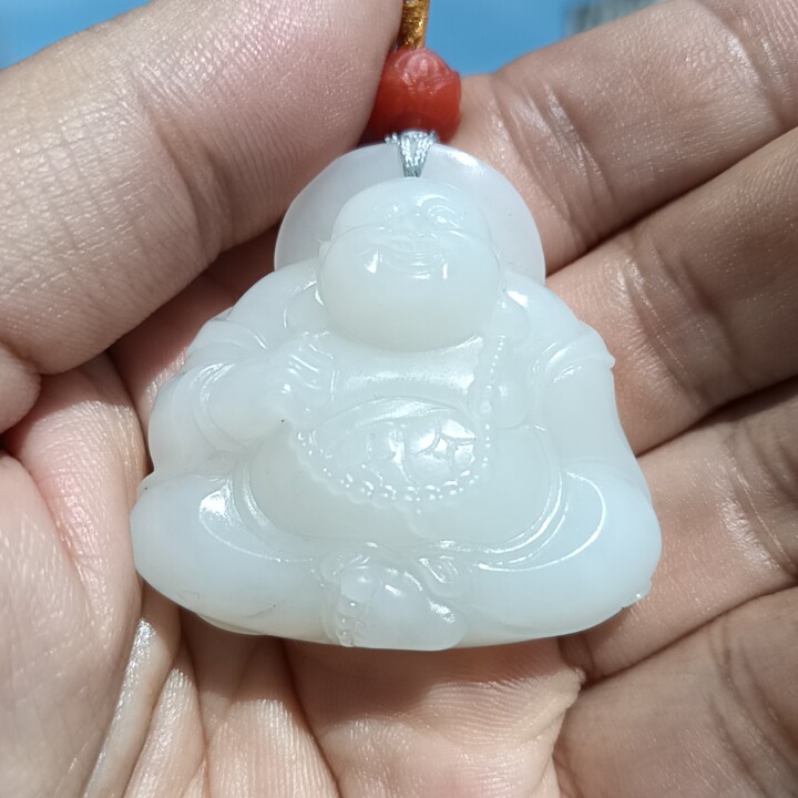 彩云轩精品玉器41.1克新疆和田玉羊脂玉白玉佛挂件吊坠