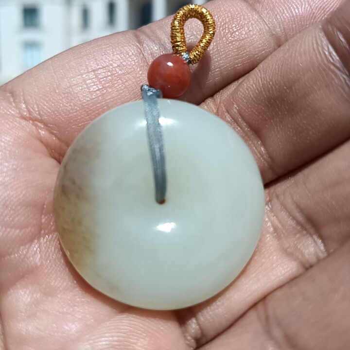 新疆和田玉羊脂玉白玉平安扣吊坠