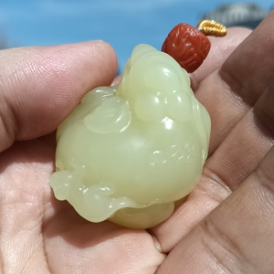 新疆和田玉黄玉黄口料手把件