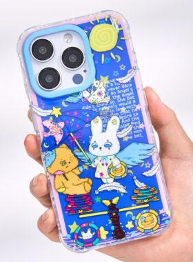 【支持17】星期天家天使赌局艺术家草莓文创手机壳撞色双层可爱卡通IMD情侣iPhone16ProM苹果15华为mate60