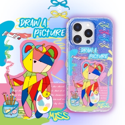 【支持17】大艺术家文创闪粉熊熊日系复古艺术家授权合作可爱手绘简约日韩IMDiPhone16ProM苹果15华为mate70