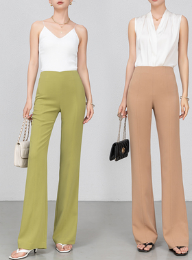 显瘦塑形三醋酸微喇裤女长裤2025夏季新款垂感西装喇叭裤超模神裤