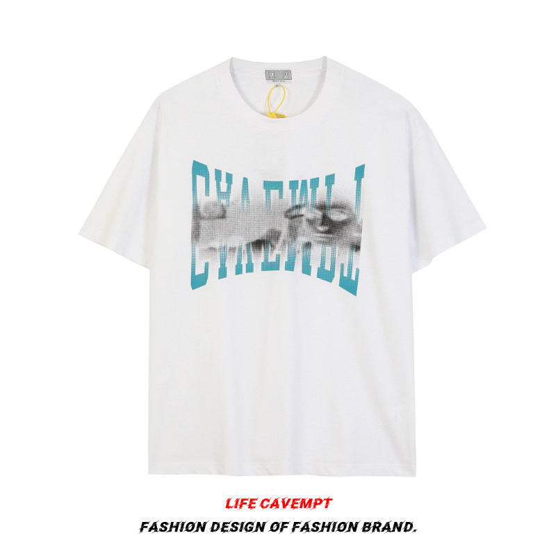 LIFE CAVEMPT CE RETRO ABSTRACT GRIMACE PRINT UNI FASHION BRAND SUMMER OVERSIZE COUPLE