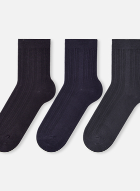 棉元素男士袜子中筒袜子秋冬新款商务袜透气商务休闲长袜JS30048