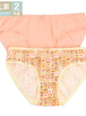 棉元素中低腰女士女子纯棉的内裤卡通风格纯棉三角内裤全棉LM543