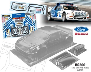 1/10 Ford RS200 RS200 225mm M车壳 透明PC 运费6元