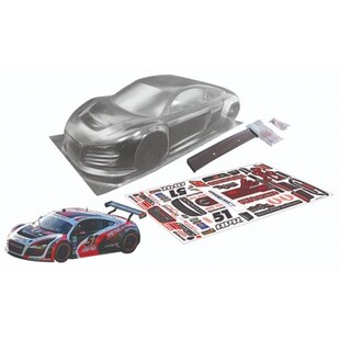1/10 奧迪R8 平跑透明PC车壳貼紙和尾翼 200mm 运费6元