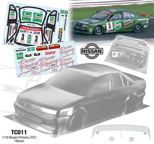 1/10 Nissan Primera JTCCTC011 190mm 透明PC附尾翼 运费6元