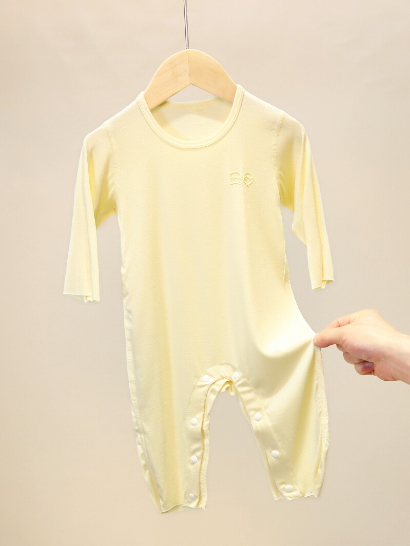 BABY ONE-PIECE LONG SLEEVED BABY BOYS AND GIRLS SPRING AND AUTUMN MODAL TODDLER THIN PAJAMAS SUMMER CLOTHES CRAWL CLOTHES