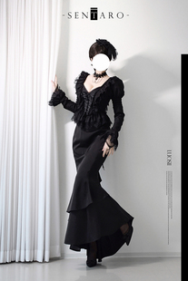 【仙太郎】theaterday剧场日合作款二重螺旋修身包臀缎面鱼尾裙