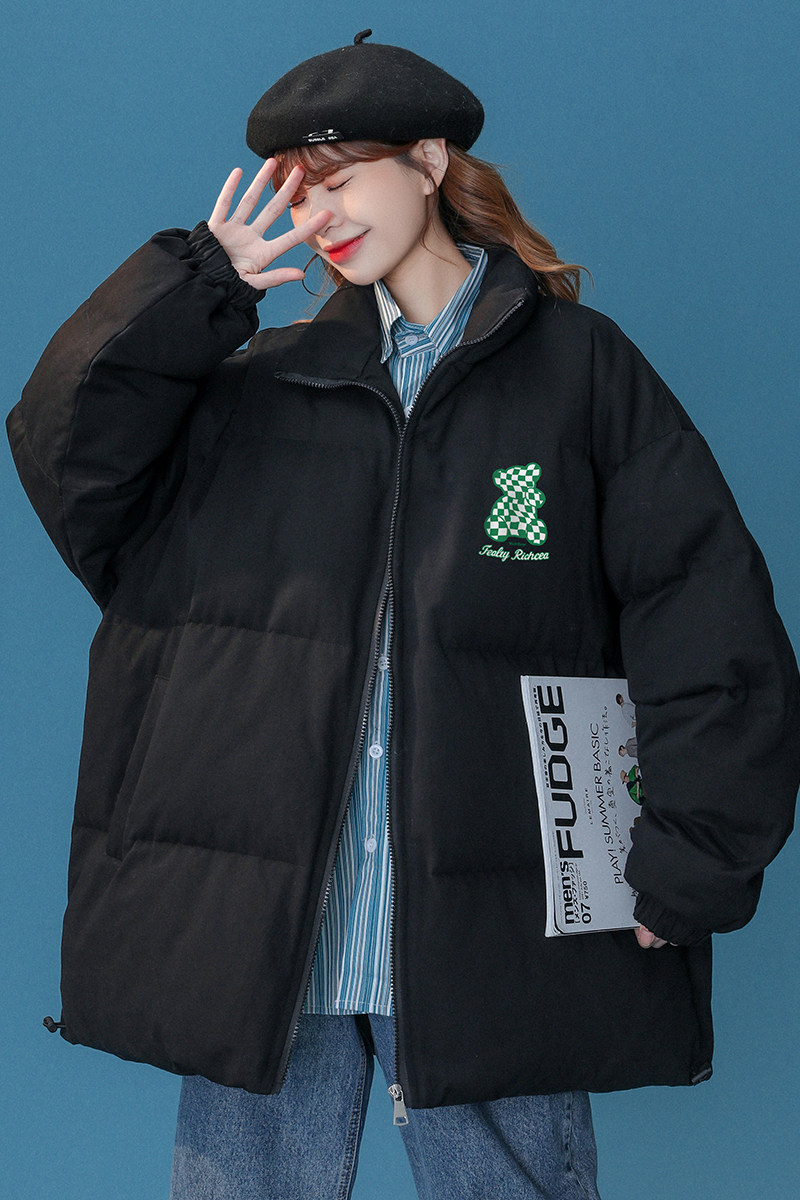 中性风2023新款棉衣小熊印花面包服情侣外套MY62023P115控138,男装棉衣,电商A268