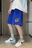 夏季宽松垂感华夫格小老虎印花运动休闲裤子男女短裤A682P35控48，男装牛仔裤，电商A268