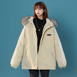 中性加厚连帽织带毛领保暖棉服男外套女MY62006P135控158，男装棉衣，电商A268