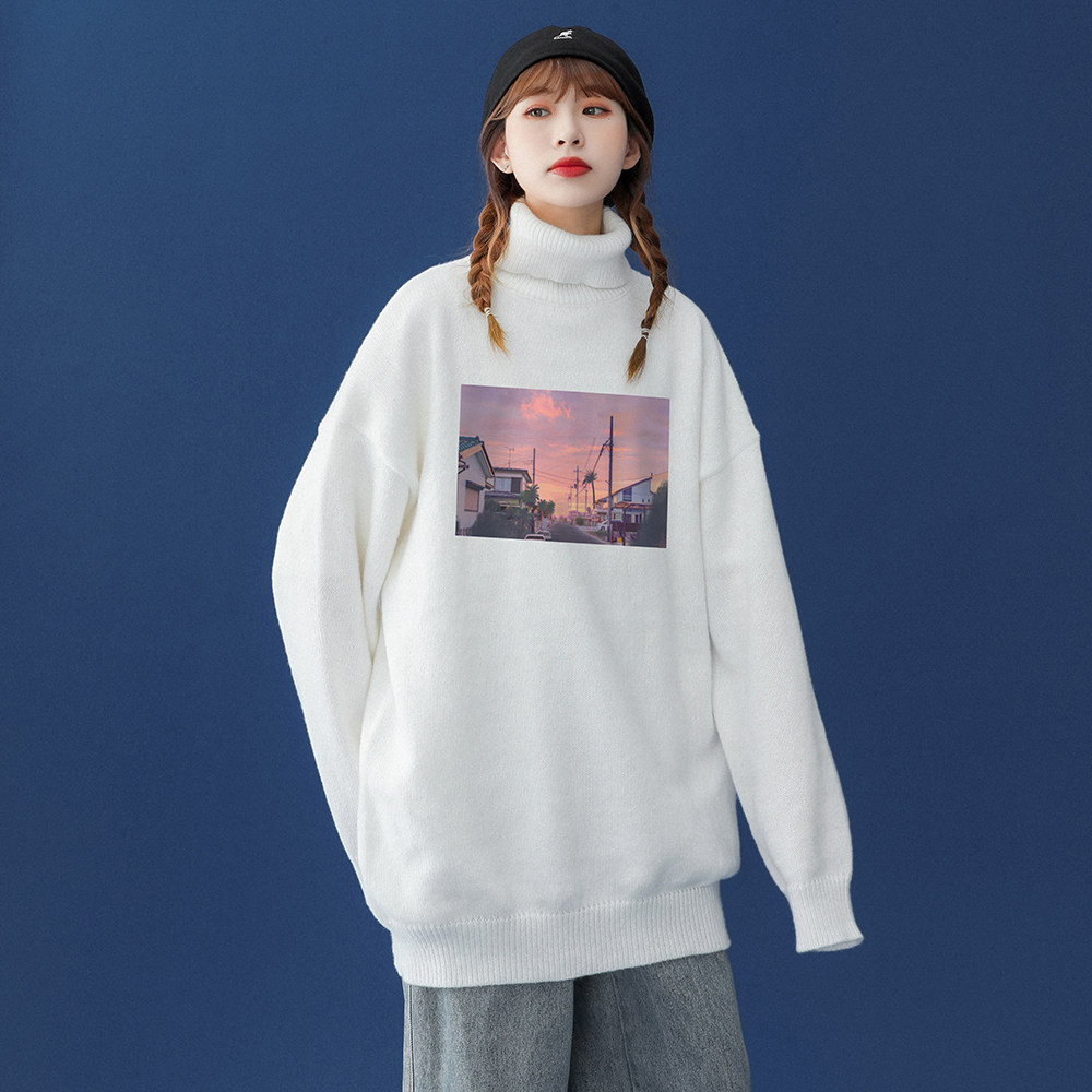 中性冬季宽松百搭毛衣男女潮流针织衫新M6913P65控78加绒P75，男装针织衫/毛衣，电商A268