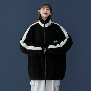 中性风 秋季立领保暖棉服厚实羊羔毛外套男女潮MY1003 P85控108图片