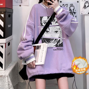 秋韩版V领宽松抽绳卫衣男女情侣上衣潮 B605JR P55控68图片