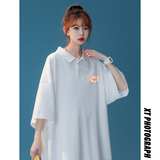 中性风港风简约卡通印花polo运动华夫格套装男女TZ6730P75控98，男装休闲套装，电商A268