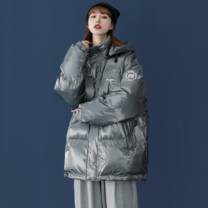 中性风 冬季字母印花宽松连帽羽绒服羽绒外套潮 YR100 P255 控328图片