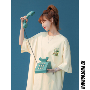 中性风   夏季宽松圆领纯棉短袖涂鸦印花情侣男潮  T6040 P25控38图片