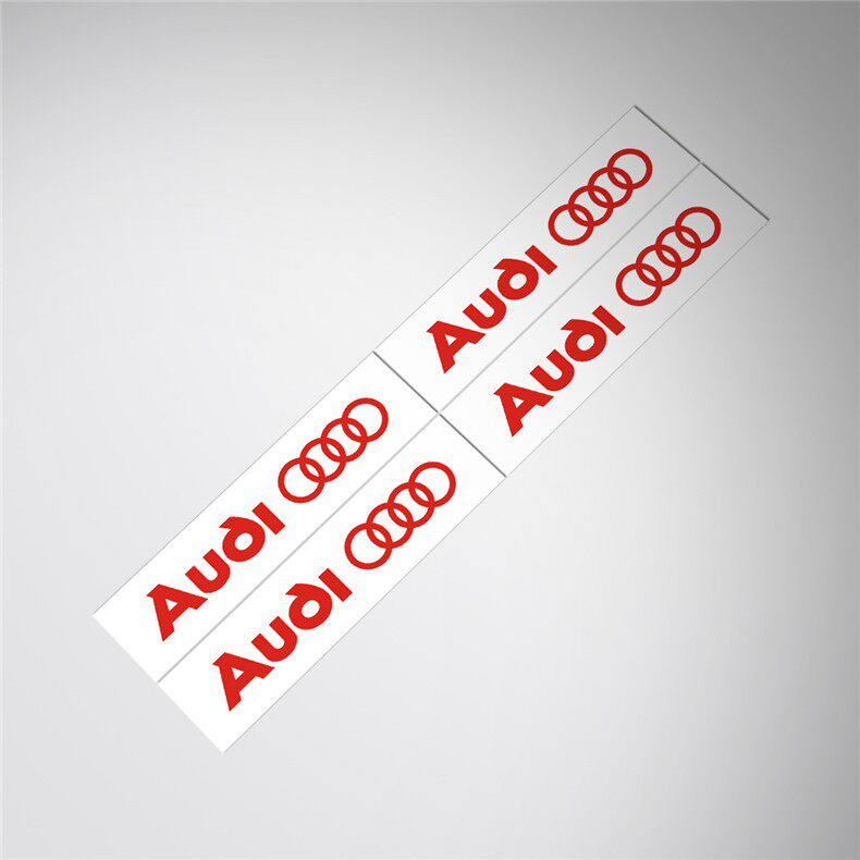 适用Audi奥迪logo标识门拉手后视镜车门贴划痕帖汽车装饰贴纸订制