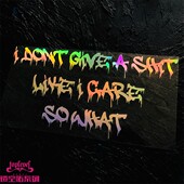 街头涂鸦风英文give shit TLP镂空车贴 what后风挡玻璃贴纸