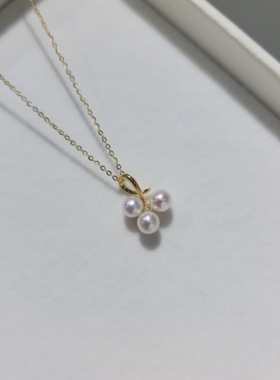 流素losu.精致可爱纯银材质正圆无暇粉光小葡萄项链