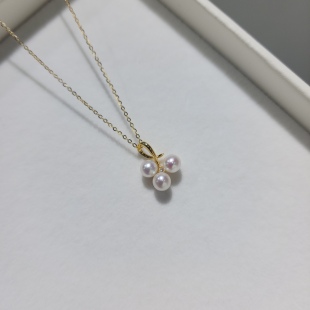 流素losu.精致可爱纯银材质正圆无暇粉光小葡萄项链