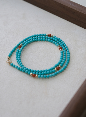 流素losu-进口14k注金绿松石项链气质手链