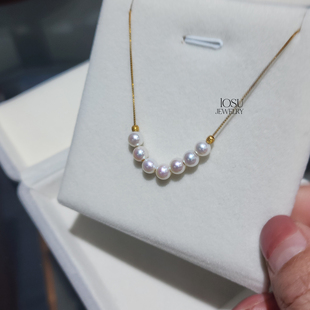 6mm气质 淡水珍珠项链无暇正圆强光珍珠5 925银抽拉式 项链微笑款