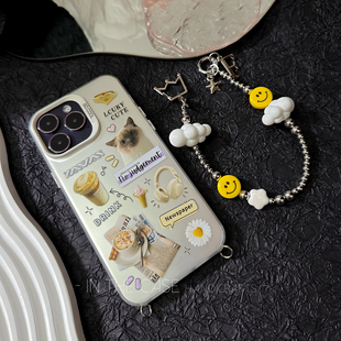 InTheCase 可爱童趣大笑脸iphone16promax云朵链条手机壳适用苹果