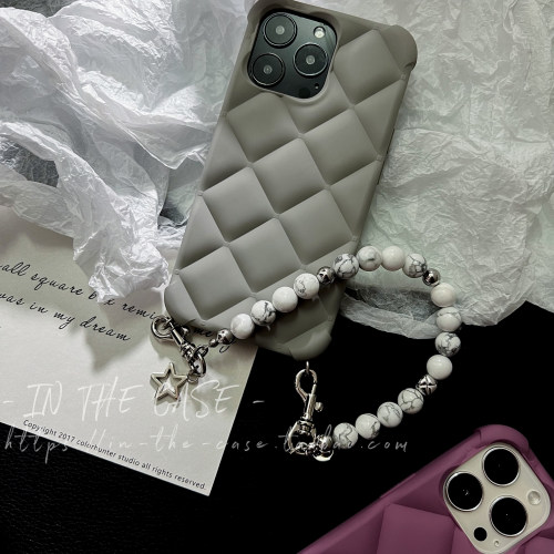 苹果iphone14白松石链条手机壳