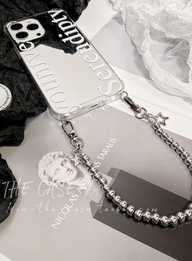 InTheCase清凉简约14ProMax字母镜面情侣链条手机壳适用苹果华为