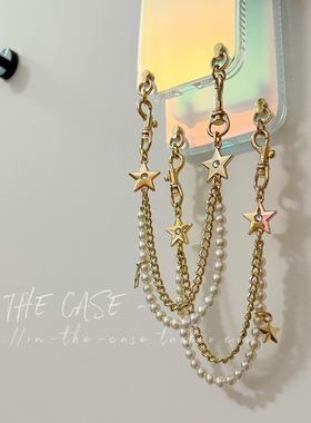 InTheCase炫彩人鱼姬16ProMax梦幻渐变色复古珍珠双链小众防摔链条防丢失挂绳手机壳全包软壳适用iphone苹果