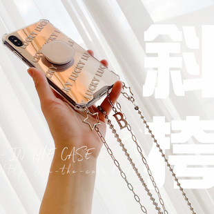 InTheCase时髦字母12ProMax网红镜面ins斜挎适用iphone链条手机壳