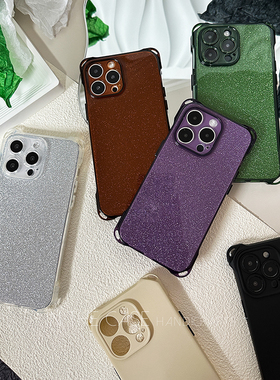 InTheCase 6色四角开孔四向可挂链条爆闪15ProMax多功能网红防摔闪钻蹦迪斜挎透明全包手机壳适用于iphone14