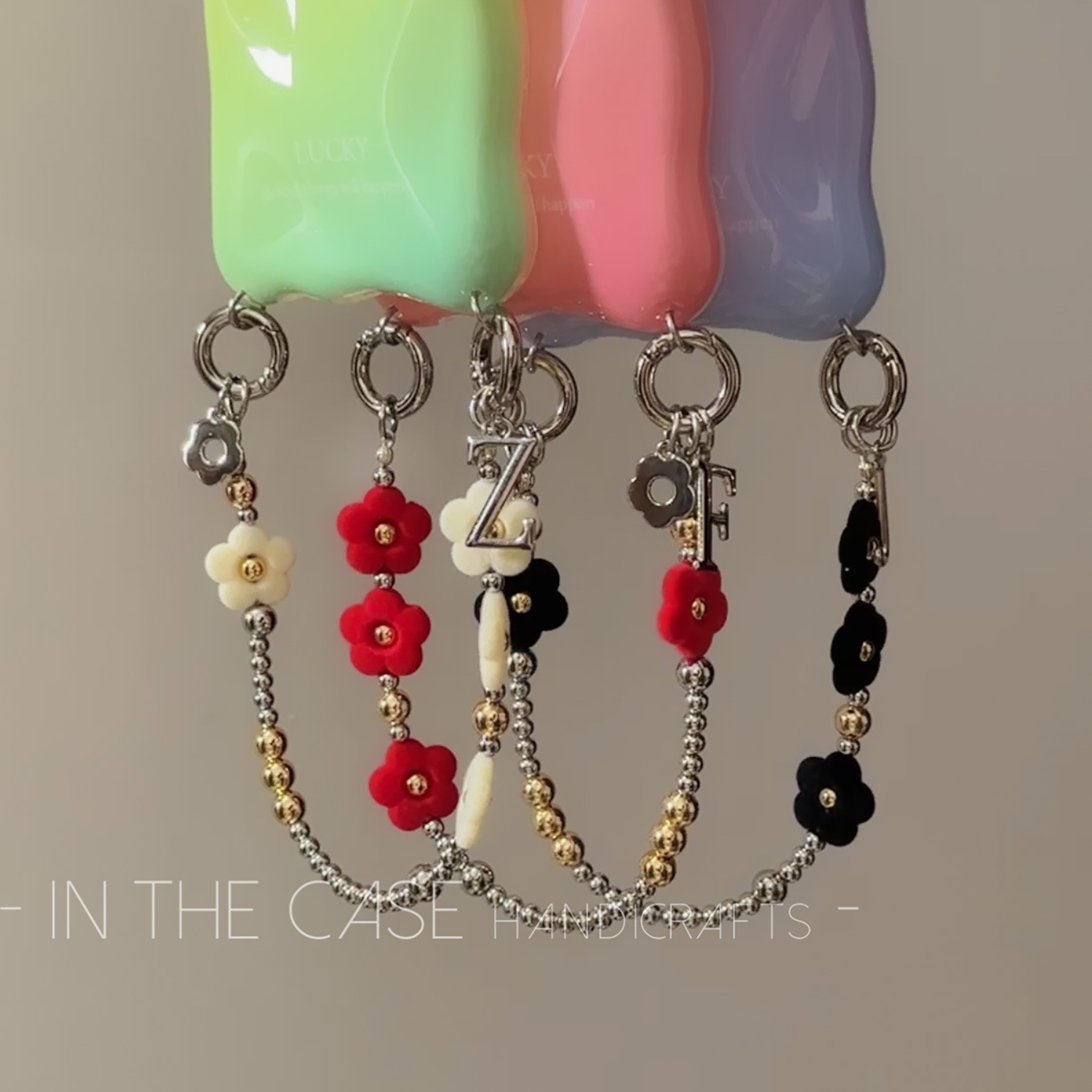 苹果iphone小花珠链防摔手机壳