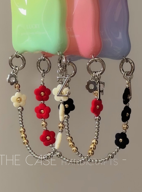 InTheCase俏皮少女心3色绒面iphone14promax小众小花泫雅摔绳壳