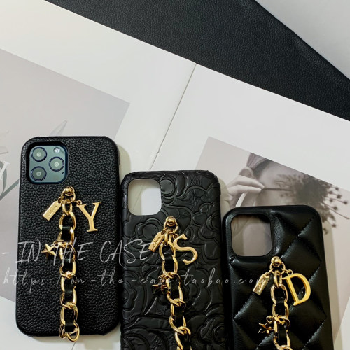 iphone皮质菱格纹链条手机壳苹果